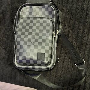 Louis Vuitton Black and Gray Checkered Men's Bag